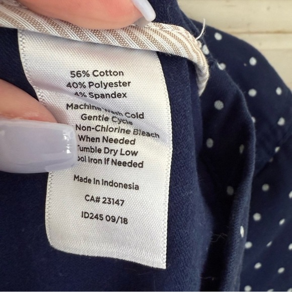 Talbots Navy Polka Dot Snap Button Coat Jacket - Picture 4 of 4